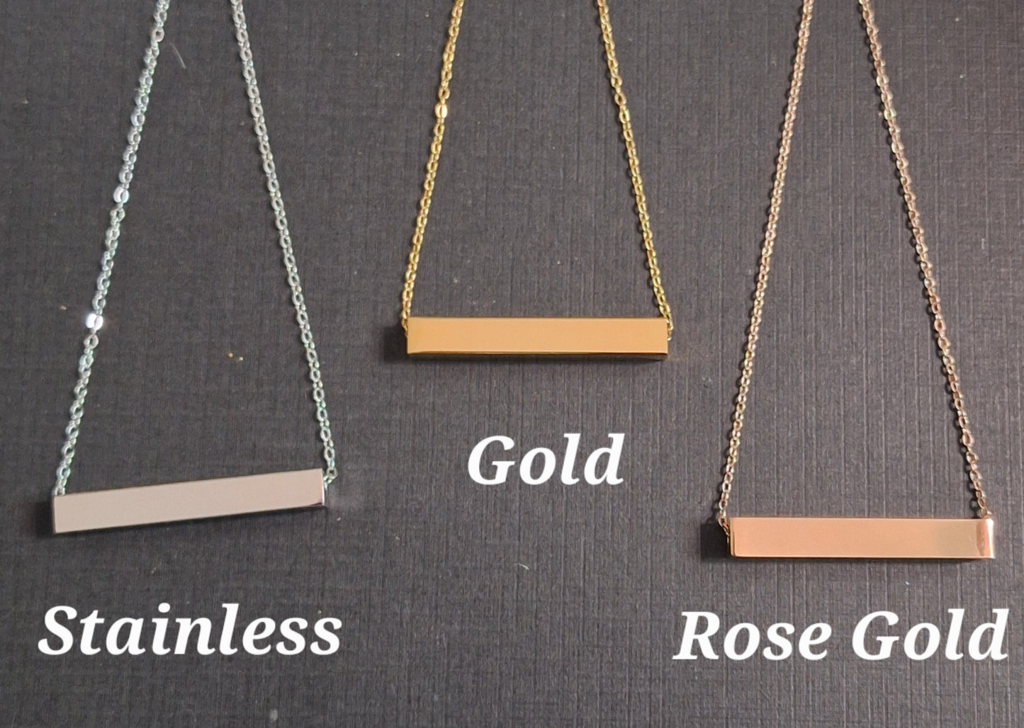 Horizontal 4-Sided Pendant Necklace