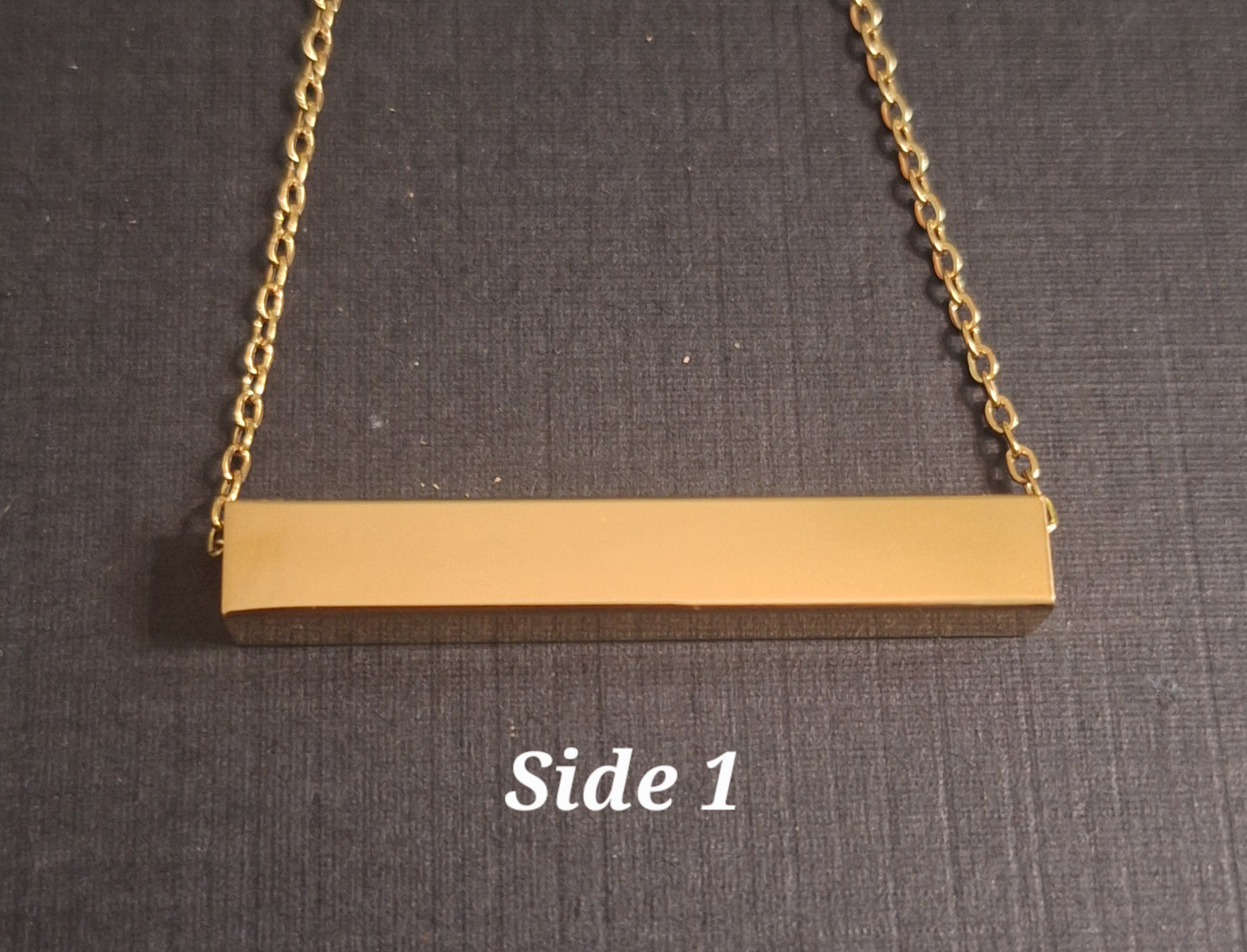 Horizontal 4-Sided Pendant Necklace